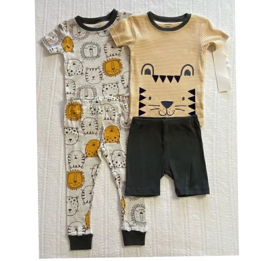 CARTER'S Baby Boy 24M 4-Piece Cotton Mix and Match Pajama Set
